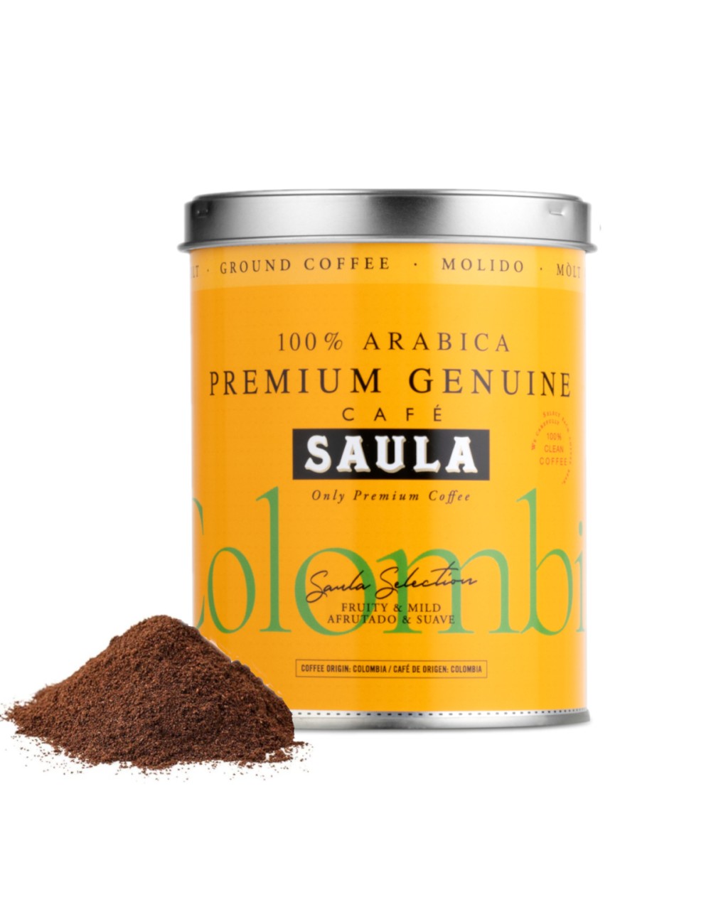 Café molido  Saula Premium Ecológico, Arábica, Intenso, 250 g