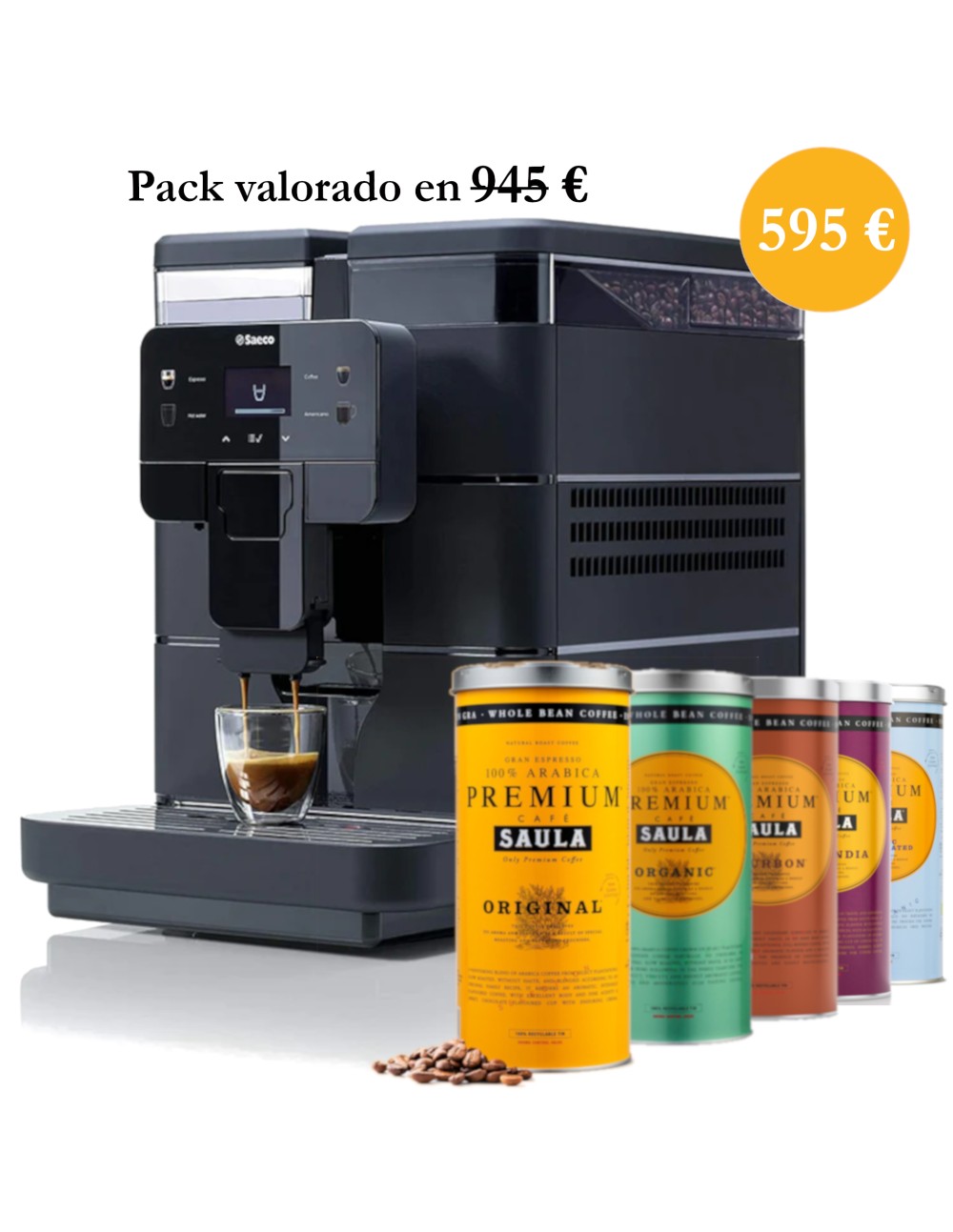 Cafetera Superautomática Saeco Aulika EVO 1400 W 15 bar Negro